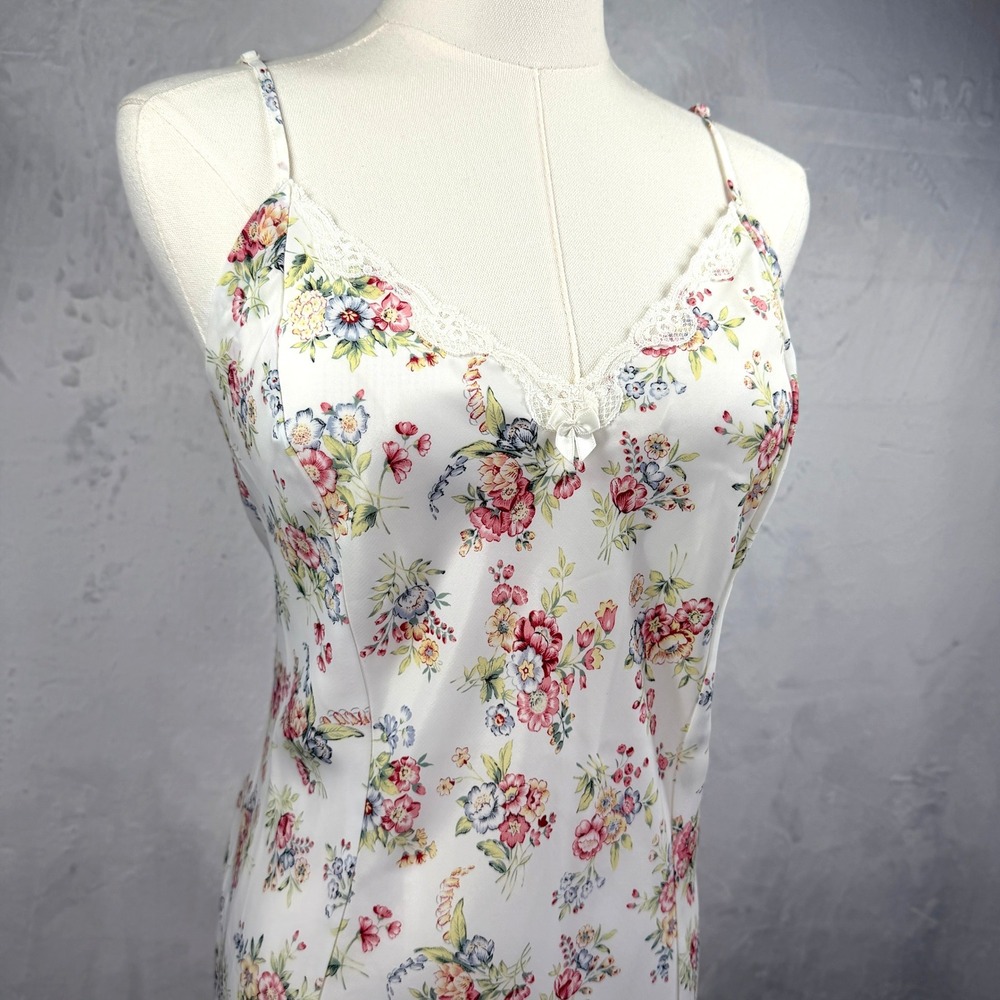 Vintage BHS 90's Lana Del Rey Coquette Slip Dress Romantic Dainty Size XL - Picture 2 of 9